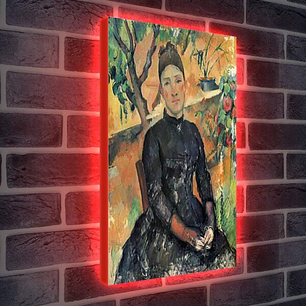 Лайтбокс световая панель - Madame Cezanne in the Greenhouse. Поль Сезанн