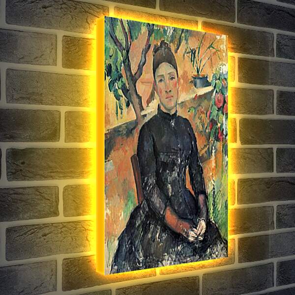 Лайтбокс световая панель - Madame Cezanne in the Greenhouse. Поль Сезанн