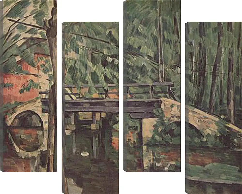 Модульная картина - Le petit pont. Поль Сезанн