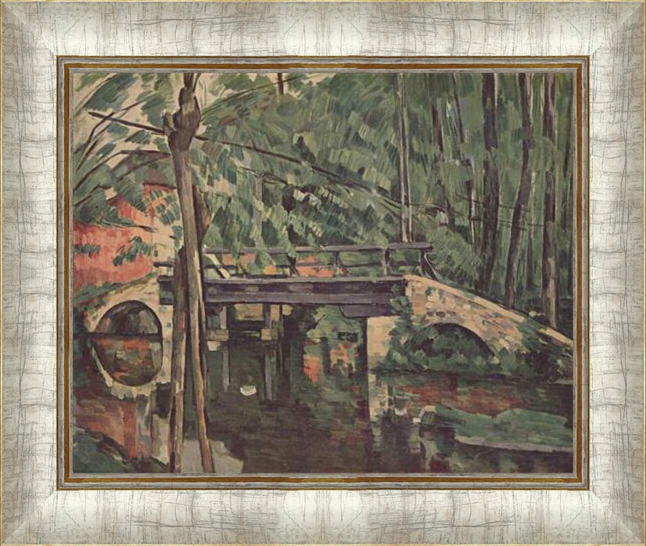 Картина в раме - Le petit pont. Поль Сезанн