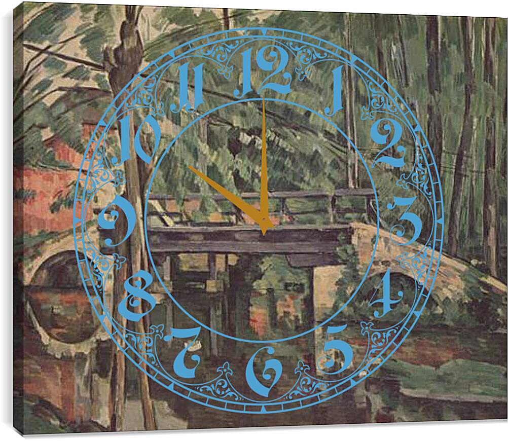 Часы картина - Le petit pont. Поль Сезанн