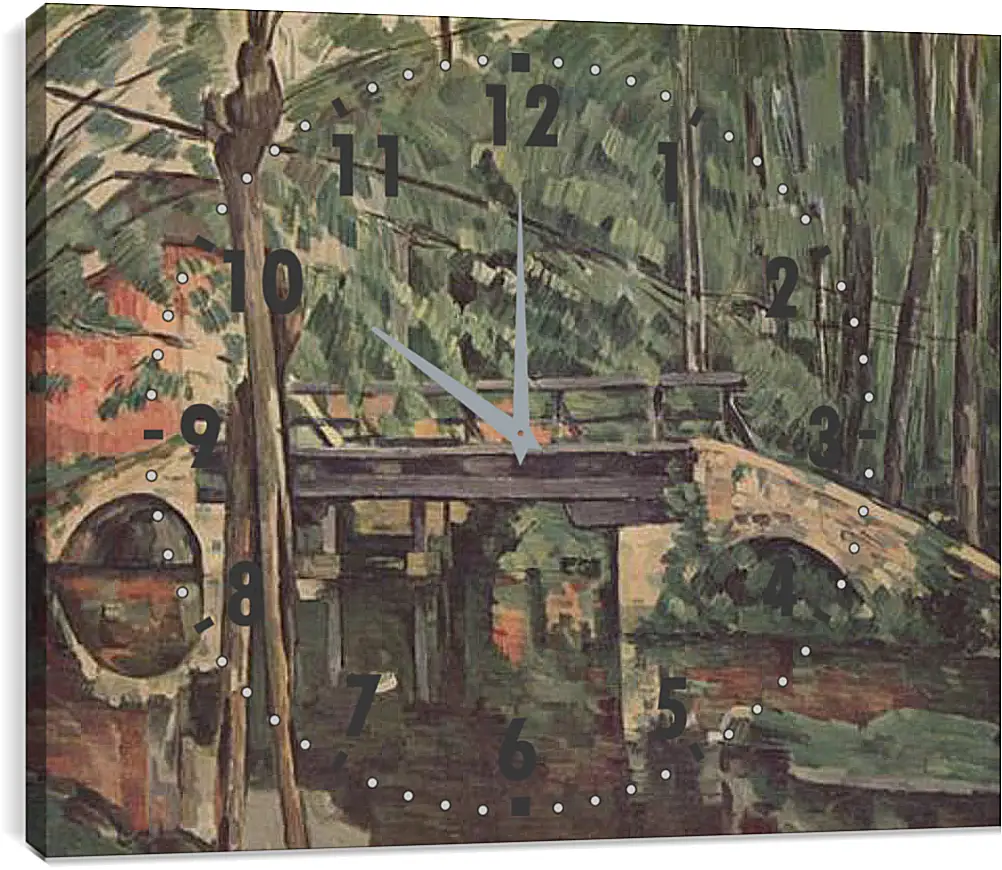Часы картина - Le petit pont. Поль Сезанн