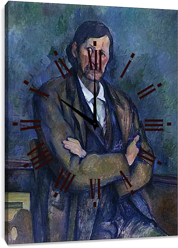 Часы картина - Homme aux bras croises. Поль Сезанн