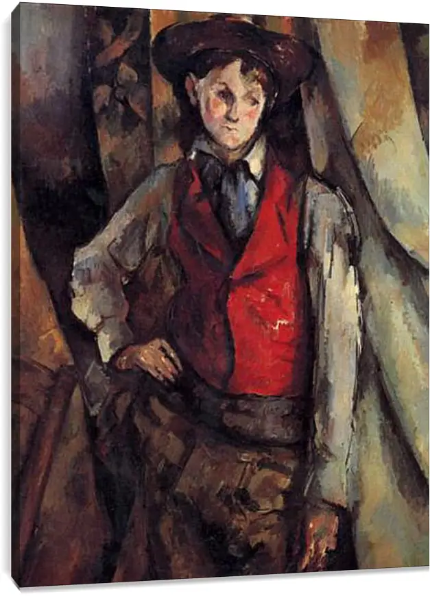 Постер и плакат - Boy in a Red Waistcoat. Поль Сезанн