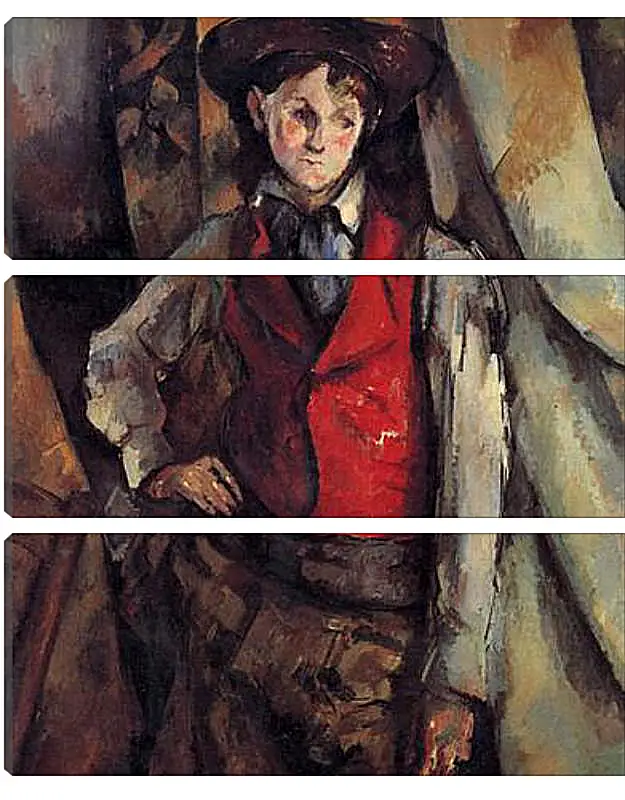 Модульная картина - Boy in a Red Waistcoat. Поль Сезанн