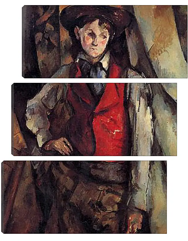 Модульная картина - Boy in a Red Waistcoat. Поль Сезанн