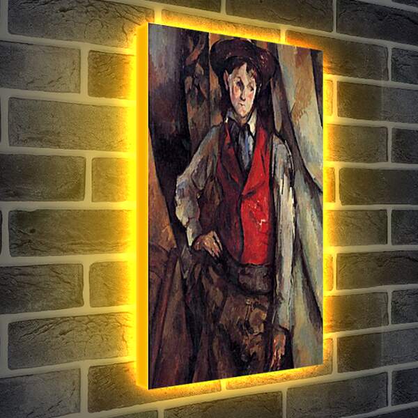 Лайтбокс световая панель - Boy in a Red Waistcoat. Поль Сезанн