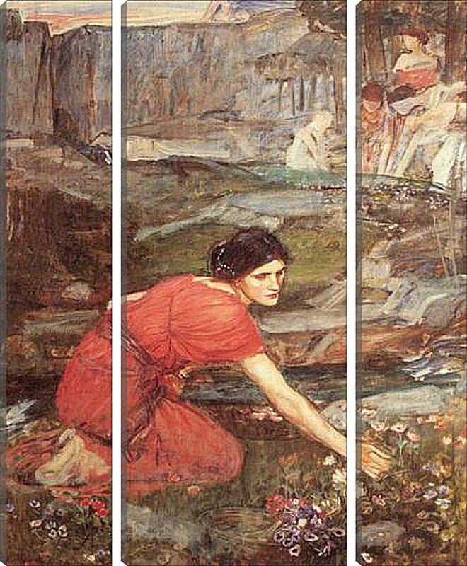 Модульная картина - Study for the Maidens Picking Flowers by a Stream. Джон Уотерхаус