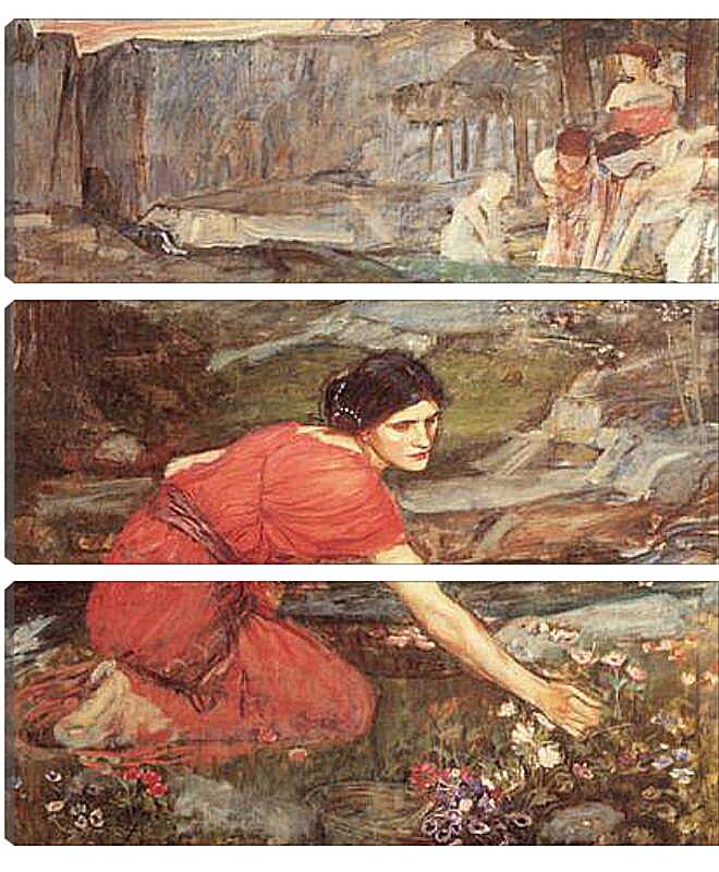 Модульная картина - Study for the Maidens Picking Flowers by a Stream. Джон Уотерхаус