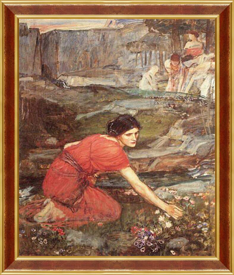 Картина в раме - Study for the Maidens Picking Flowers by a Stream. Джон Уотерхаус