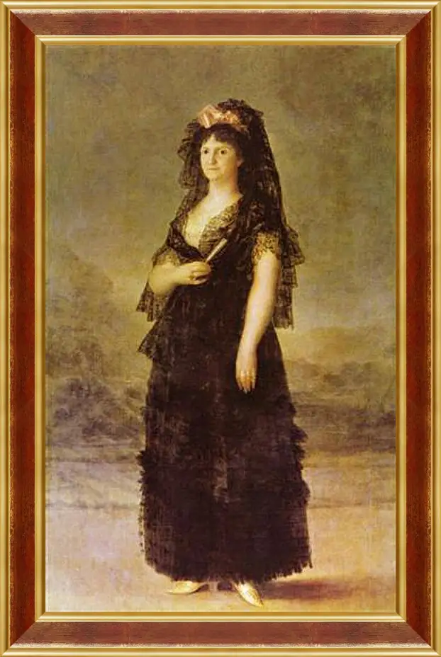 Картина в раме - Portrait of the Queen of Spain Maria Louisa, nee Bourbon-Parma. Франсиско Гойя