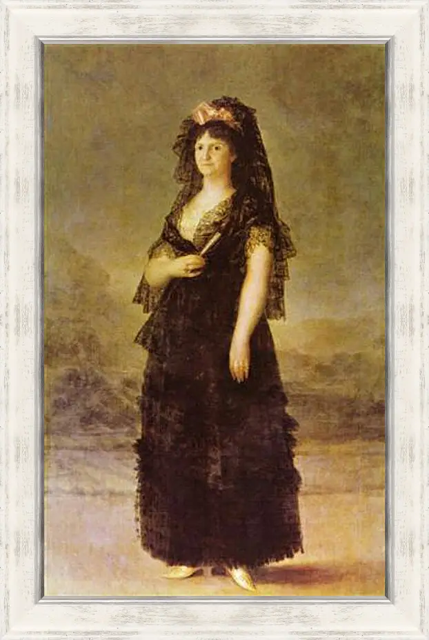 Картина в раме - Portrait of the Queen of Spain Maria Louisa, nee Bourbon-Parma. Франсиско Гойя