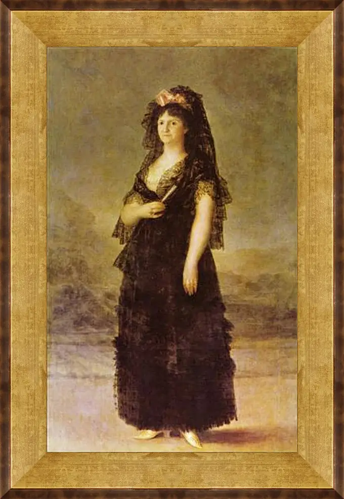 Картина в раме - Portrait of the Queen of Spain Maria Louisa, nee Bourbon-Parma. Франсиско Гойя