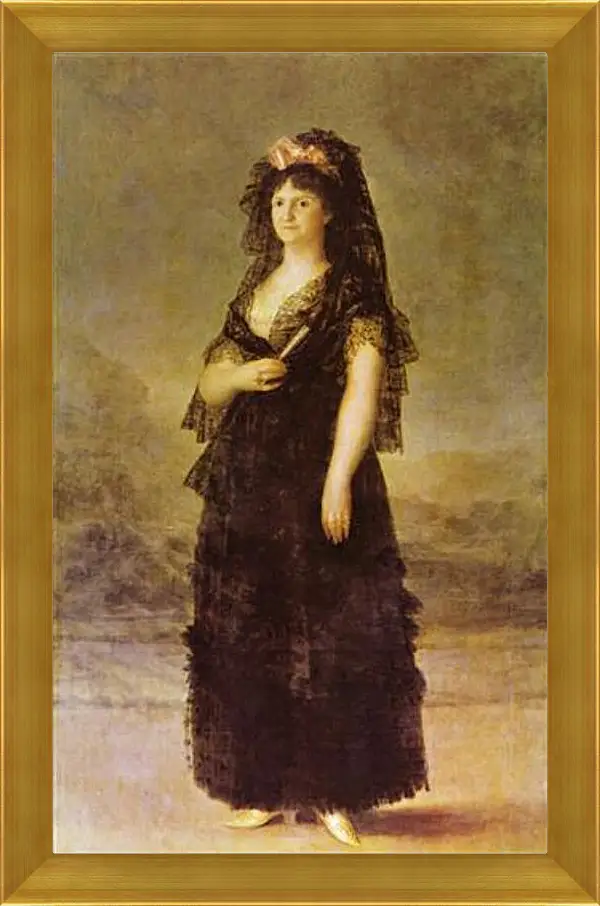 Картина в раме - Portrait of the Queen of Spain Maria Louisa, nee Bourbon-Parma. Франсиско Гойя