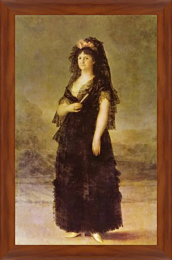 Картина в раме - Portrait of the Queen of Spain Maria Louisa, nee Bourbon-Parma. Франсиско Гойя