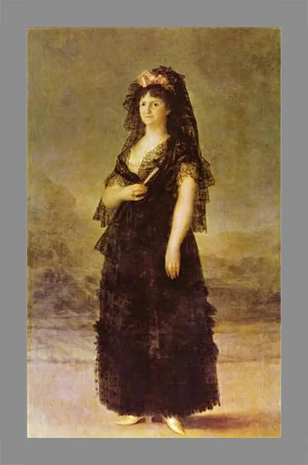 Картина в раме - Portrait of the Queen of Spain Maria Louisa, nee Bourbon-Parma. Франсиско Гойя