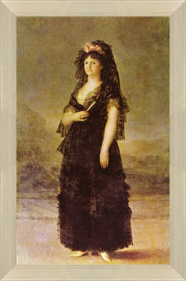 Картина в раме - Portrait of the Queen of Spain Maria Louisa, nee Bourbon-Parma. Франсиско Гойя