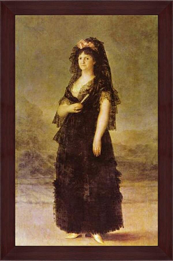 Картина в раме - Portrait of the Queen of Spain Maria Louisa, nee Bourbon-Parma. Франсиско Гойя