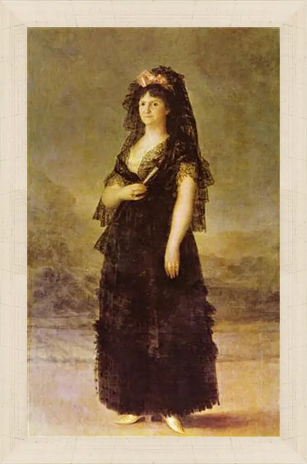 Картина в раме - Portrait of the Queen of Spain Maria Louisa, nee Bourbon-Parma. Франсиско Гойя