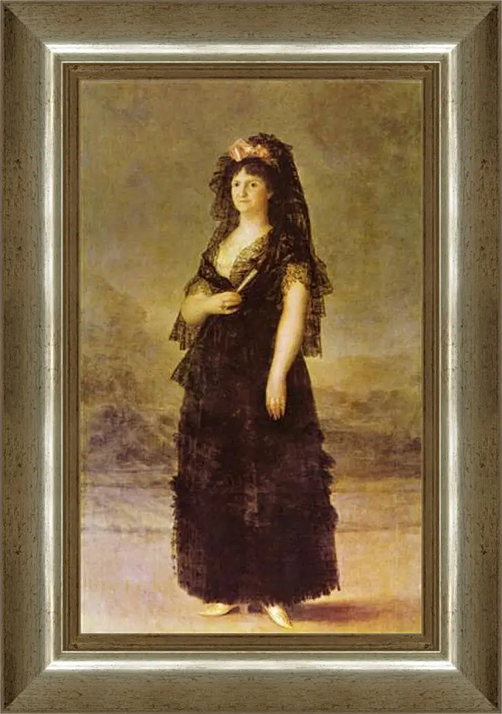 Картина в раме - Portrait of the Queen of Spain Maria Louisa, nee Bourbon-Parma. Франсиско Гойя