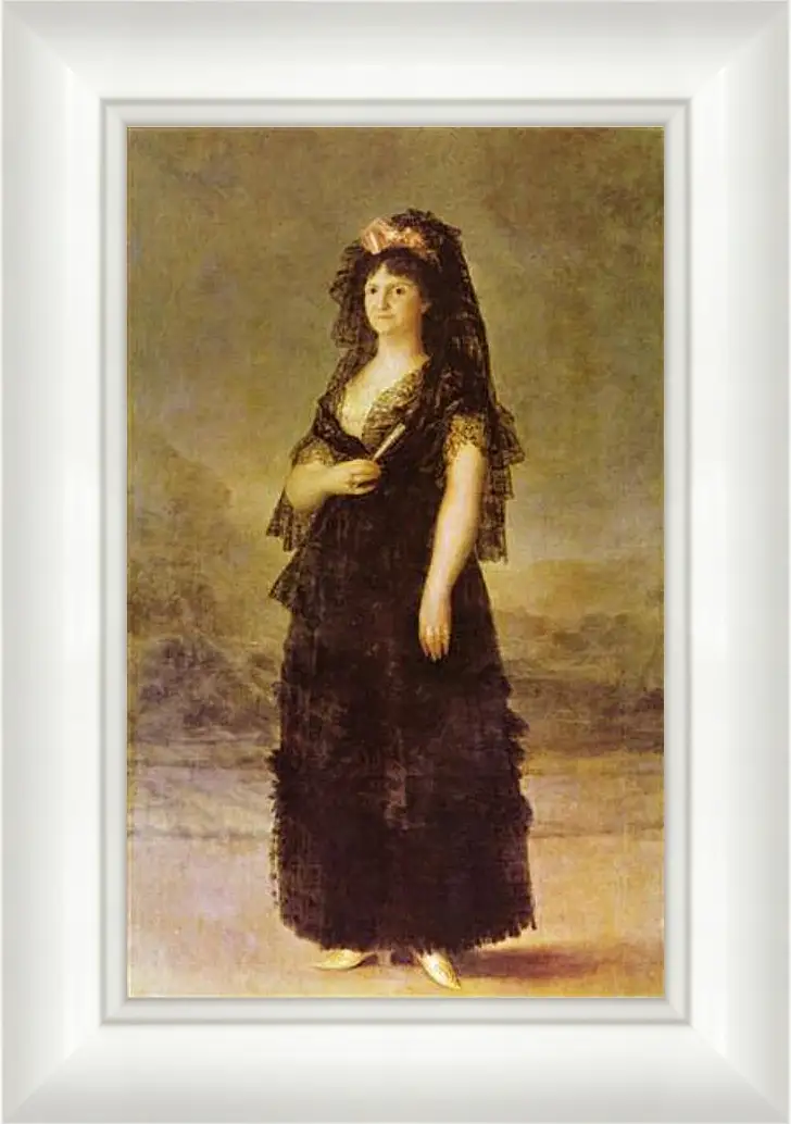 Картина в раме - Portrait of the Queen of Spain Maria Louisa, nee Bourbon-Parma. Франсиско Гойя