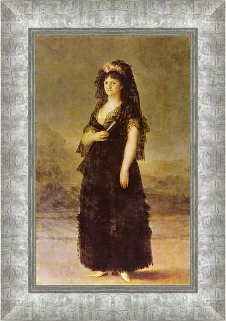 Картина в раме - Portrait of the Queen of Spain Maria Louisa, nee Bourbon-Parma. Франсиско Гойя