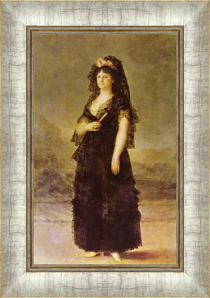 Картина в раме - Portrait of the Queen of Spain Maria Louisa, nee Bourbon-Parma. Франсиско Гойя