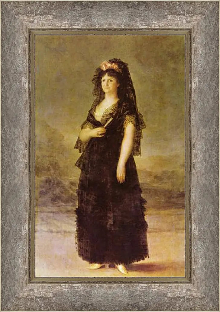 Картина в раме - Portrait of the Queen of Spain Maria Louisa, nee Bourbon-Parma. Франсиско Гойя