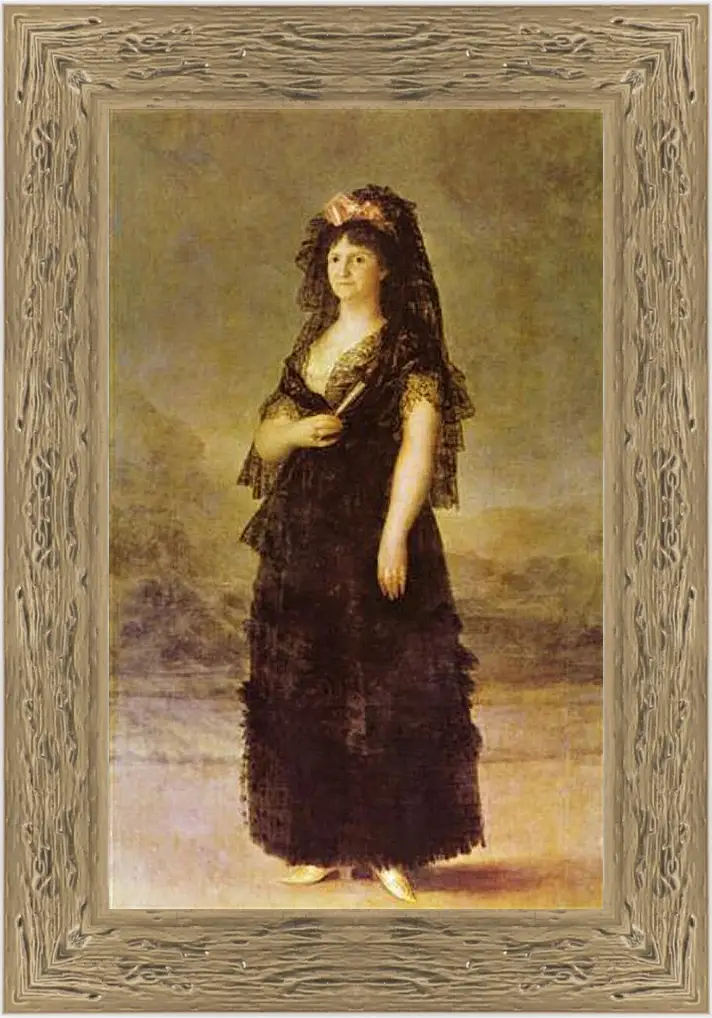 Картина в раме - Portrait of the Queen of Spain Maria Louisa, nee Bourbon-Parma. Франсиско Гойя