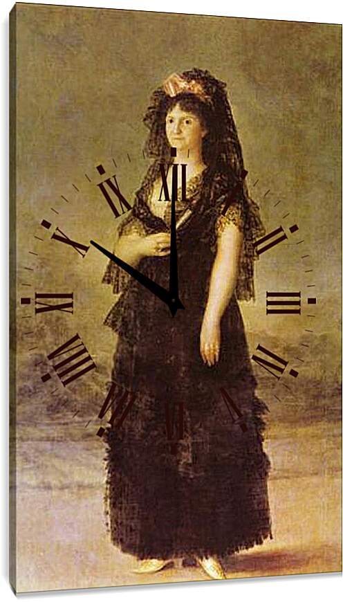 Часы картина - Portrait of the Queen of Spain Maria Louisa, nee Bourbon-Parma. Франсиско Гойя