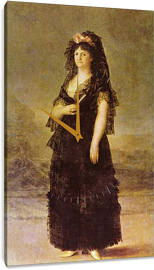 Часы картина - Portrait of the Queen of Spain Maria Louisa, nee Bourbon-Parma. Франсиско Гойя