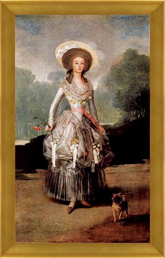 Картина в раме - La marquesa de Pontejos y Sandoval. Франсиско Гойя