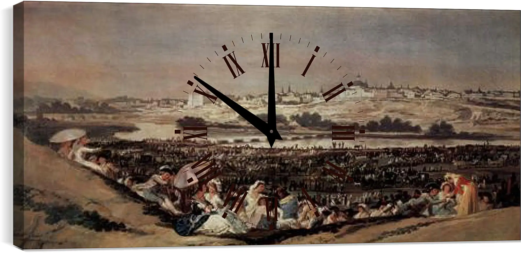 Часы картина - Festival at the Meadow of San Isadore. Франсиско Гойя