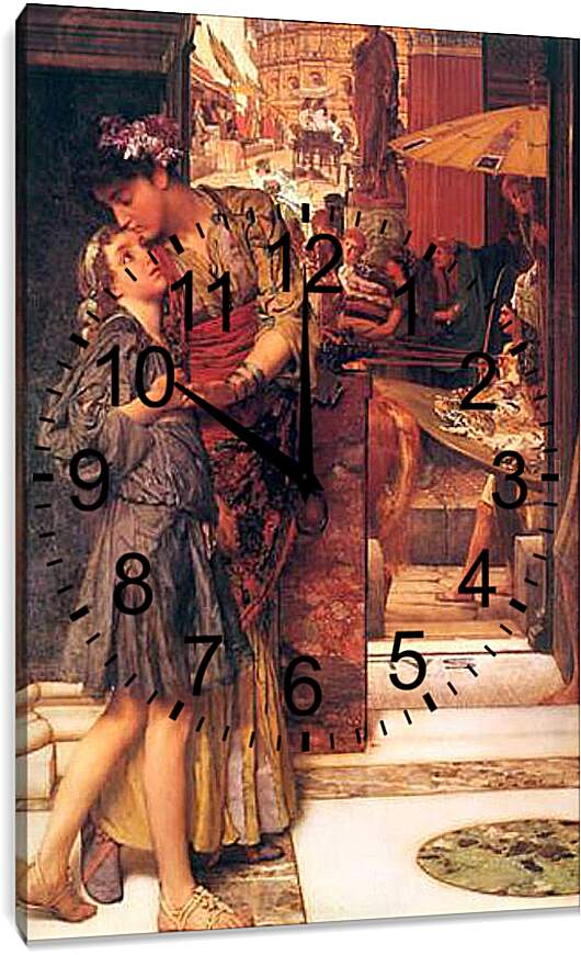 Часы картина - The Parting Kiss. Лоуренс Альма-Тадема