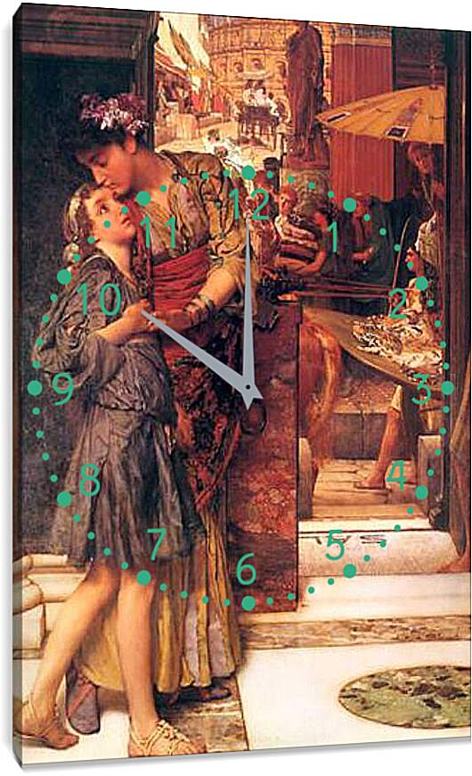 Часы картина - The Parting Kiss. Лоуренс Альма-Тадема