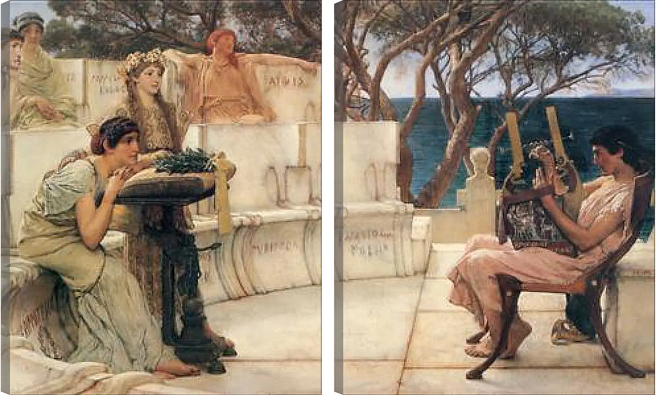 Модульная картина - Sappho and Alcaeus. Лоуренс Альма-Тадема