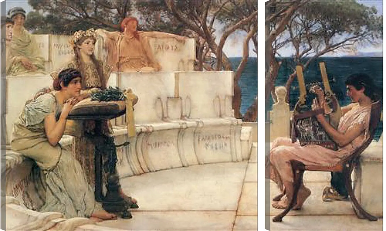 Модульная картина - Sappho and Alcaeus. Лоуренс Альма-Тадема