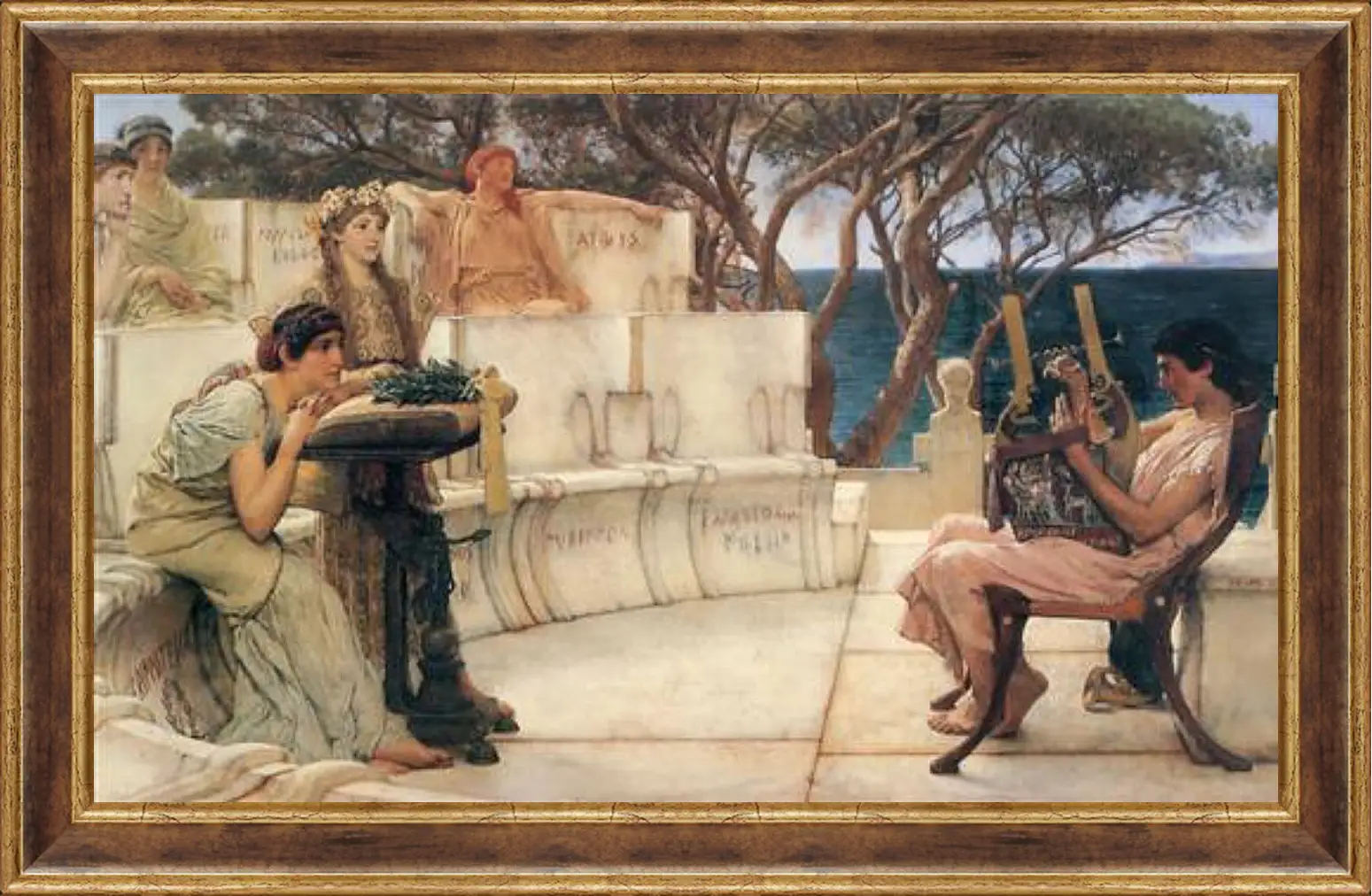 Картина в раме - Sappho and Alcaeus. Лоуренс Альма-Тадема