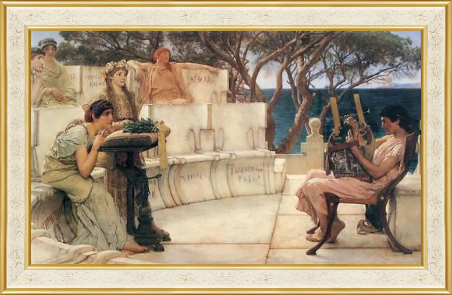 Картина в раме - Sappho and Alcaeus. Лоуренс Альма-Тадема