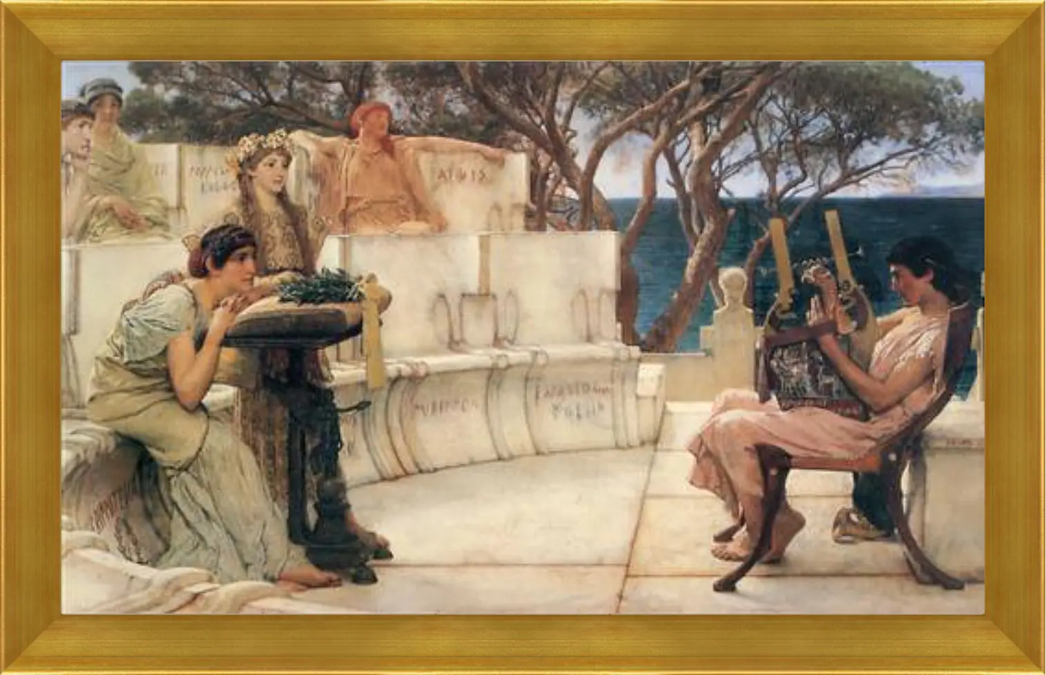 Картина в раме - Sappho and Alcaeus. Лоуренс Альма-Тадема