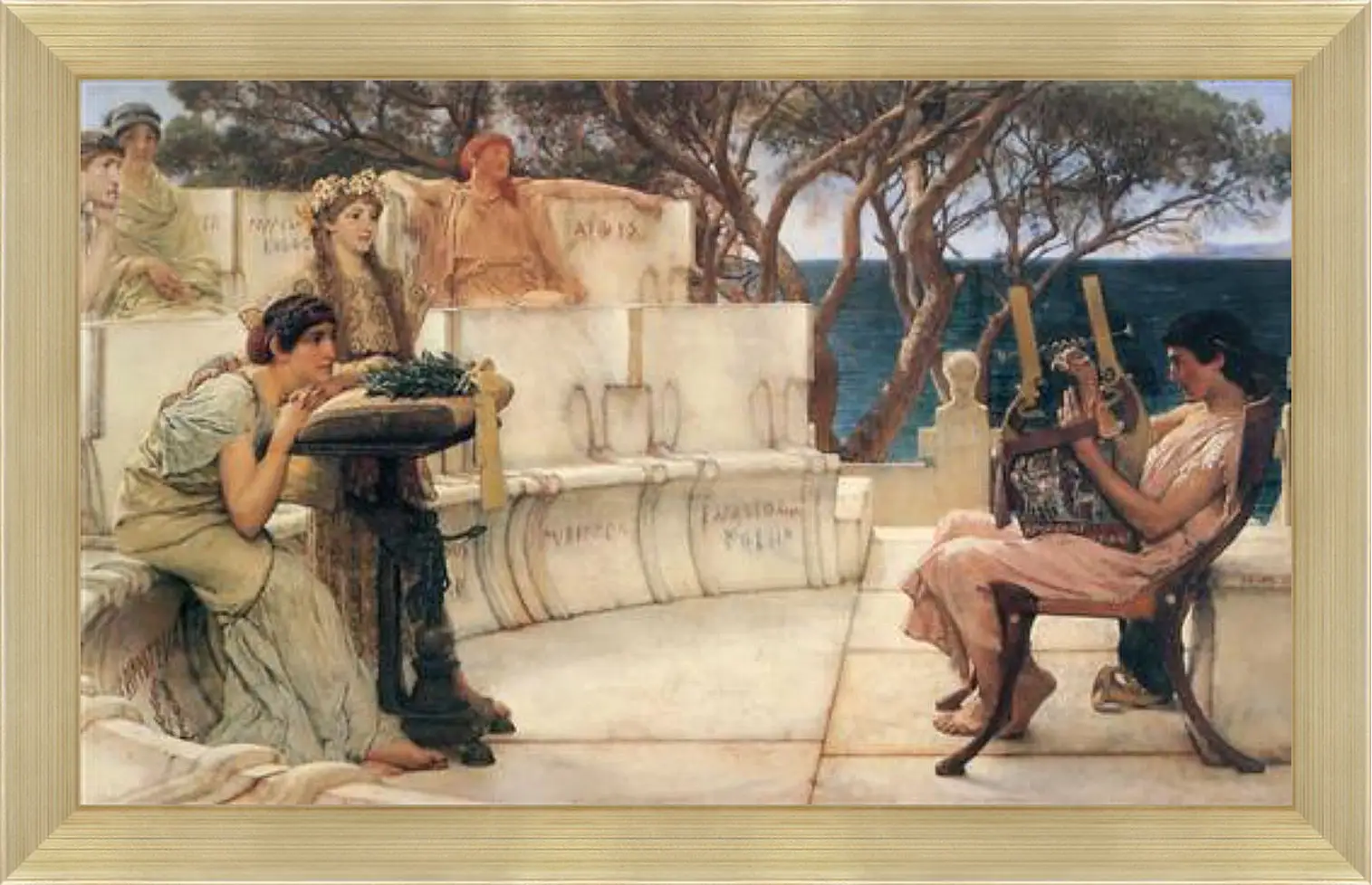 Картина в раме - Sappho and Alcaeus. Лоуренс Альма-Тадема