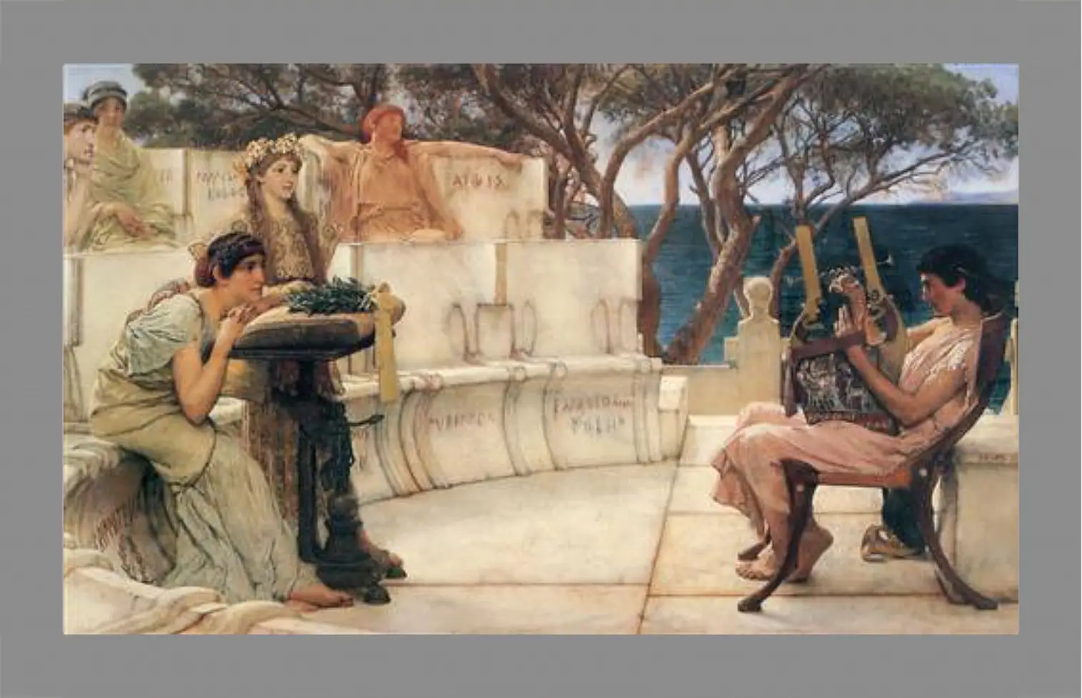 Картина в раме - Sappho and Alcaeus. Лоуренс Альма-Тадема