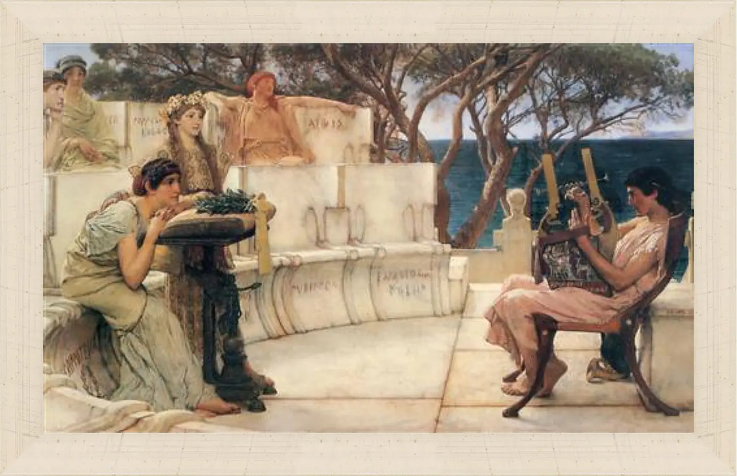 Картина в раме - Sappho and Alcaeus. Лоуренс Альма-Тадема