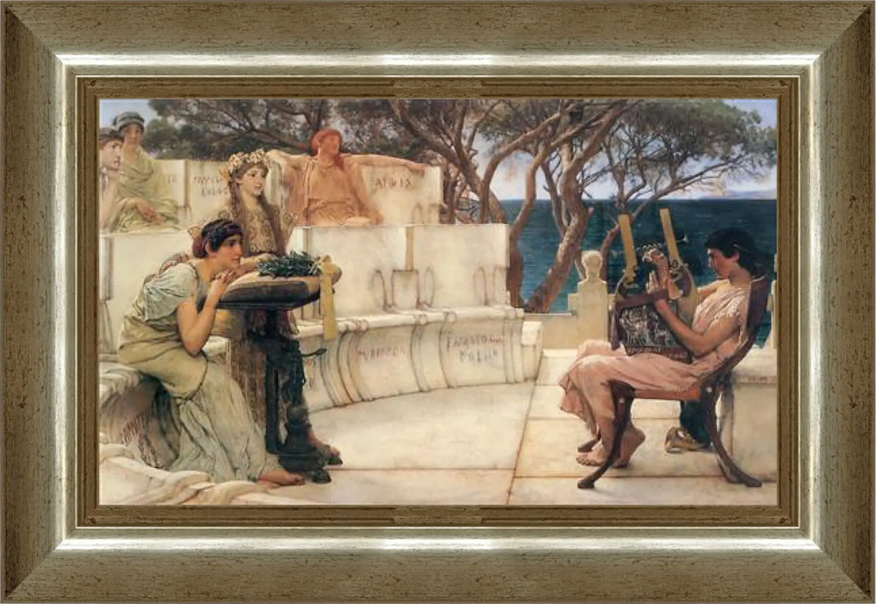 Картина в раме - Sappho and Alcaeus. Лоуренс Альма-Тадема