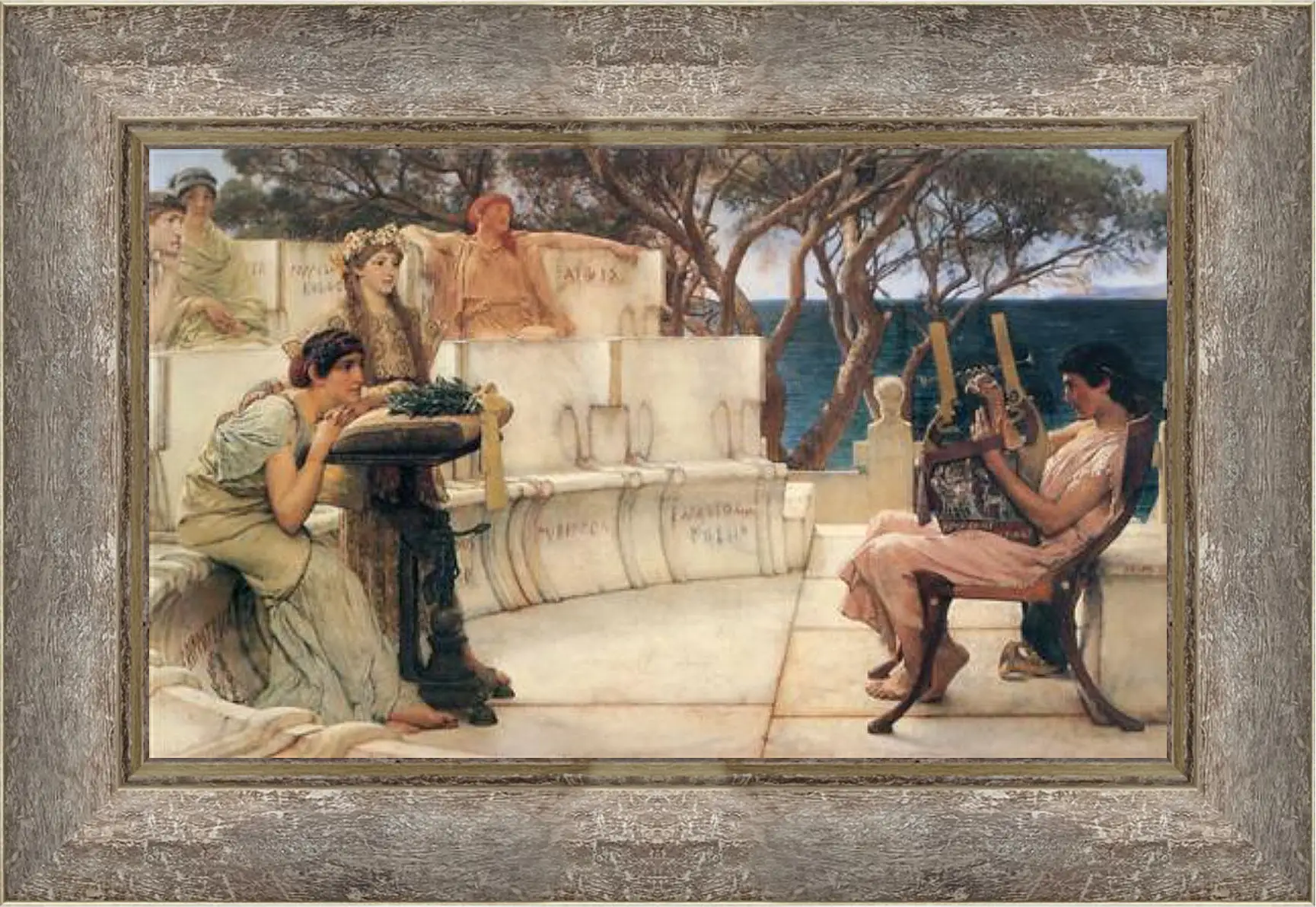 Картина в раме - Sappho and Alcaeus. Лоуренс Альма-Тадема