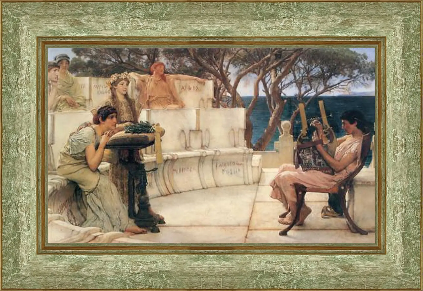 Картина в раме - Sappho and Alcaeus. Лоуренс Альма-Тадема