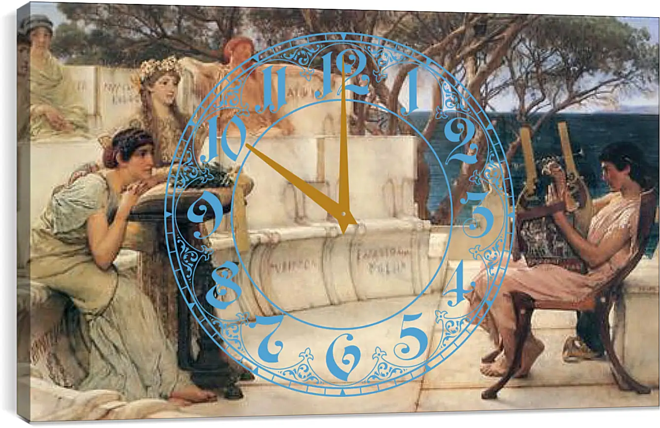 Часы картина - Sappho and Alcaeus. Лоуренс Альма-Тадема