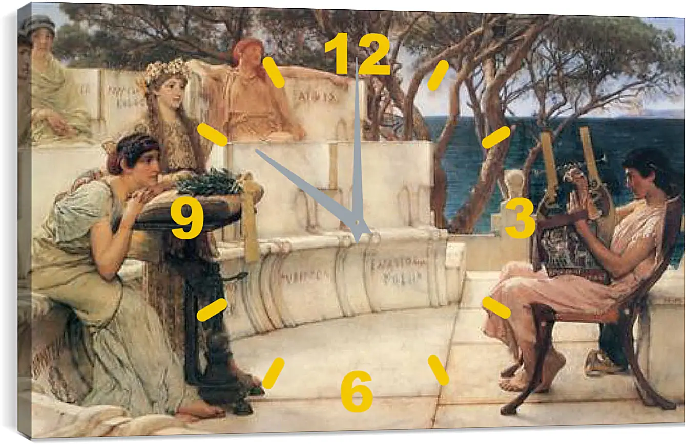 Часы картина - Sappho and Alcaeus. Лоуренс Альма-Тадема