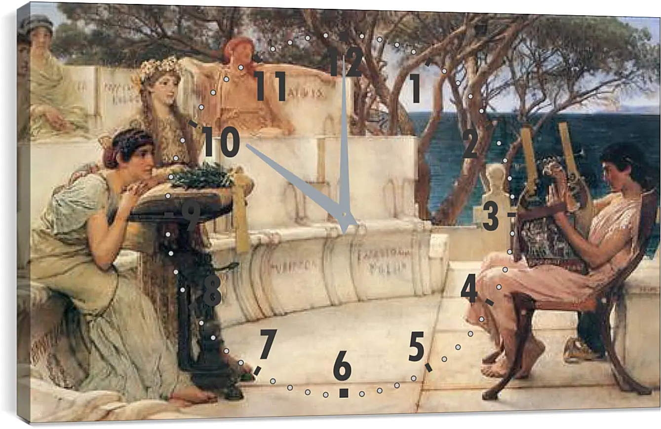 Часы картина - Sappho and Alcaeus. Лоуренс Альма-Тадема
