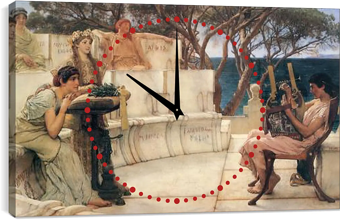 Часы картина - Sappho and Alcaeus. Лоуренс Альма-Тадема